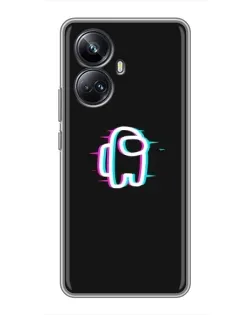 Чехол для Realme 10 Pro Plus с картинкой «Among Us неон»