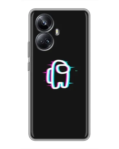 Чехол для Realme 10 Pro Plus с картинкой «Among Us неон»