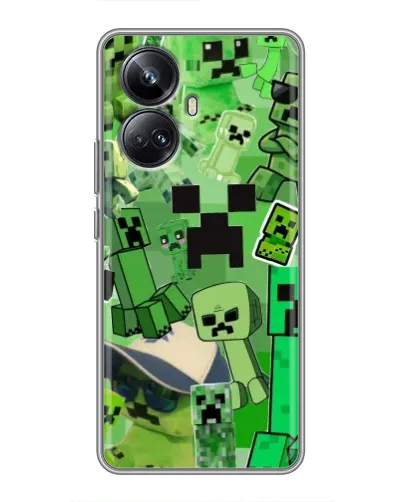 Чехол для Realme 10 Pro Plus с картинкой «Криперы Minecraft» Чехол для Realme 10 Pro Plus с картинкой «Криперы Minecraft»