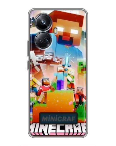 Чехол для Realme 10 Pro Plus с картинкой «Minecraft герои игры» Чехол для Realme 10 Pro Plus с картинкой «Minecraft герои игры»