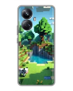 Чехол для Realme 10 Pro Plus с картинкой «Minecraft летний день»