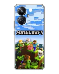 Чехол для Realme 10 Pro Plus с картинкой «Minecraft классический мир»