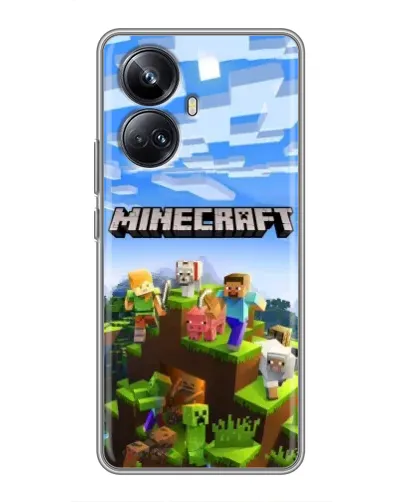 Чехол для Realme 10 Pro Plus с картинкой «Minecraft классический мир» Чехол для Realme 10 Pro Plus с картинкой «Minecraft классический мир»