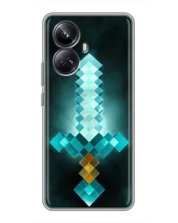 Чехол для Realme 10 Pro Plus с картинкой «Алмазный меч неон»