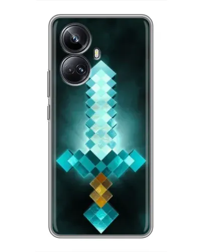 Чехол для Realme 10 Pro Plus с картинкой «Алмазный меч неон» Чехол для Realme 10 Pro Plus с картинкой «Алмазный меч неон»