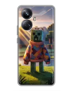 Чехол для Realme 10 Pro Plus с картинкой «Крипер в свитере»