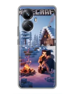 Чехол для Realme 10 Pro Plus с картинкой «Зимний Minecraft»