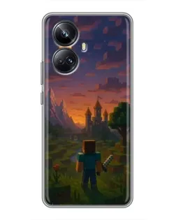 Чехол для Realme 10 Pro Plus с картинкой «Стив у башни»