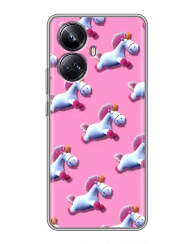 Чехол для Realme 10 Pro Plus с картинкой «Единороги на розовом»