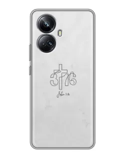 Чехол для Realme 10 Pro Plus с картинкой «Иоанна 3:16 Крест»