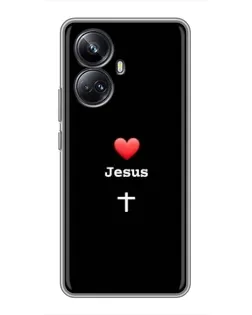 Чехол для Realme 10 Pro Plus с картинкой «Сердце - Jesus»
