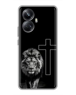 Чехол для Realme 10 Pro Plus с картинкой «Лев и Крест»