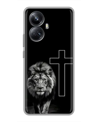 Чехол для Realme 10 Pro Plus с картинкой «Лев и Крест» Чехол для Realme 10 Pro Plus с картинкой «Лев и Крест»