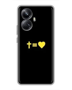 Чехол для Realme 10 Pro Plus с картинкой «Сердце и Крест»