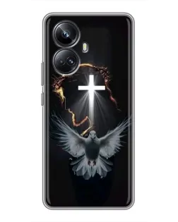 Чехол для Realme 10 Pro Plus с картинкой «Голубь и Свет»