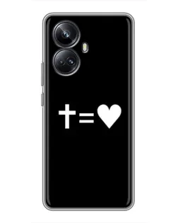 Чехол для Realme 10 Pro Plus с картинкой «Крест и Сердце»
