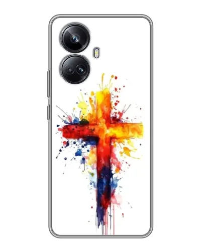Чехол для Realme 10 Pro Plus с картинкой «Акварельный крест» Чехол для Realme 10 Pro Plus с картинкой «Акварельный крест»