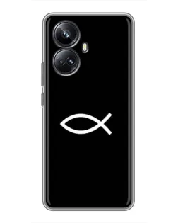Чехол для Realme 10 Pro Plus с картинкой «Символ рыбы Jesus»