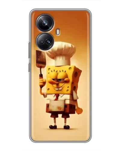 Чехол для Realme 10 Pro Plus с картинкой «Губка Боб повар»