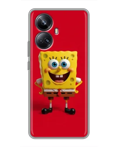 Чехол для Realme 10 Pro Plus с картинкой «Спанч Боб на красном»