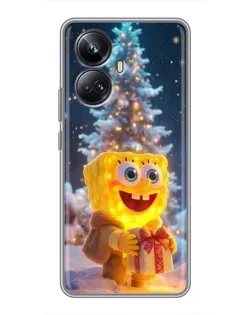 Чехол для Realme 10 Pro Plus с картинкой «Рождественский Спанч Боб»
