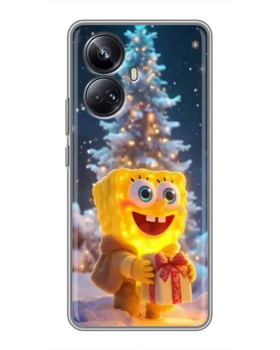Чехол для Realme 10 Pro Plus с картинкой «Рождественский Спанч Боб»
