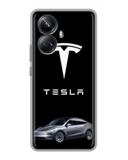 Чехол для Realme 10 Pro Plus с картинкой «Tesla Model Y»