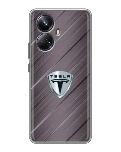 Чехол для Realme 10 Pro Plus с картинкой «Металлическая текстура Tesla» Чехол для Realme 10 Pro Plus с картинкой «Металлическая текстура Tesla»