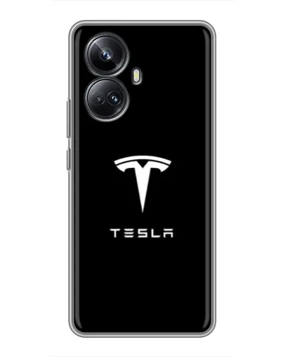 Чехол для Realme 10 Pro Plus с картинкой «Tesla White Logo» Чехол для Realme 10 Pro Plus с картинкой «Tesla White Logo»