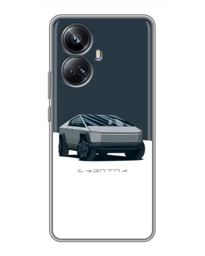 Чехол для Realme 10 Pro Plus с картинкой «Серебристый Cybertruck Tesla» Чехол для Realme 10 Pro Plus с картинкой «Серебристый Cybertruck Tesla»