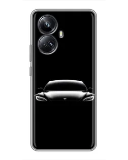Чехол для Realme 10 Pro Plus с картинкой «Фары Tesla Night»