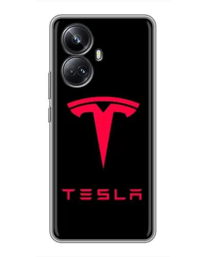 Чехол для Realme 10 Pro Plus с картинкой «Tesla Red Logo» Чехол для Realme 10 Pro Plus с картинкой «Tesla Red Logo»