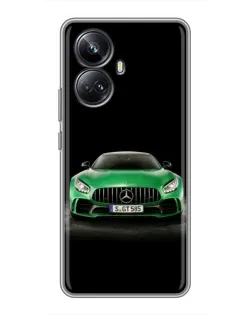 Чехол для Realme 10 Pro Plus с картинкой «Mercedes — неоновый лого»