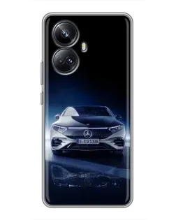 Чехол для Realme 10 Pro Plus с картинкой «Ночной Mercedes EQ»
