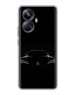 Чехол для Realme 10 Pro Plus с картинкой «Mercedes — силуэт авто»