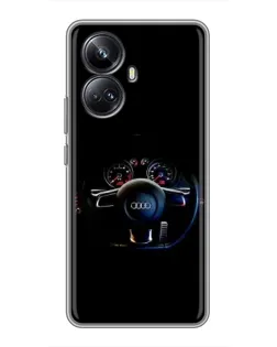 Чохол для Realme 10 Pro Plus з картинкою «Салон Audi — кермо» Чохол для Realme 10 Pro Plus з картинкою «Салон Audi — кермо»