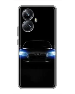 Чехол для Realme 10 Pro Plus с картинкой «Audi в неоне»