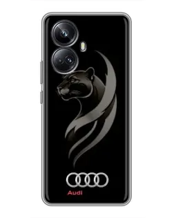 Чехол для Realme 10 Pro Plus с картинкой «Графика — пантера и Audi»
