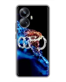 Чехол для Realme 10 Pro Plus с картинкой «Энергия лого Audi»