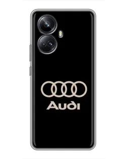 Чехол для Realme 10 Pro Plus с картинкой «Audi — золотой логотип»