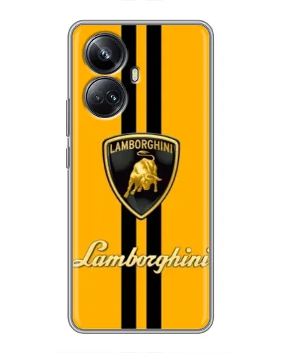 Чехол для Realme 10 Pro Plus с картинкой «Lamborghini Stripe желтый»