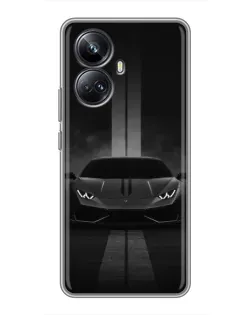Чехол для Realme 10 Pro Plus с картинкой «Lamborghini симметрия дорог»