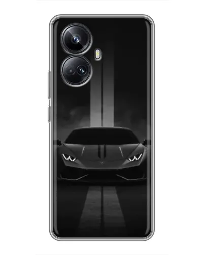 Чехол для Realme 10 Pro Plus с картинкой «Lamborghini симметрия дорог»