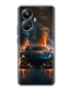 Чехол для Realme 10 Pro Plus с картинкой «Lamborghini дымная эстетика»