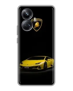 Чехол для Realme 10 Pro Plus с картинкой «Lamborghini желтый акцент»