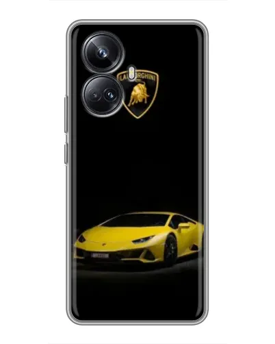Чехол для Realme 10 Pro Plus с картинкой «Lamborghini желтый акцент»