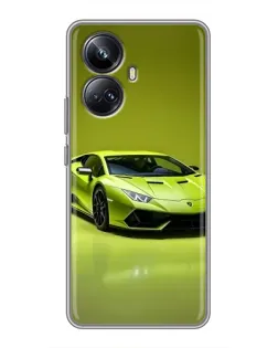 Чехол для Realme 10 Pro Plus с картинкой «Салатовый Lamborghini Huracan»