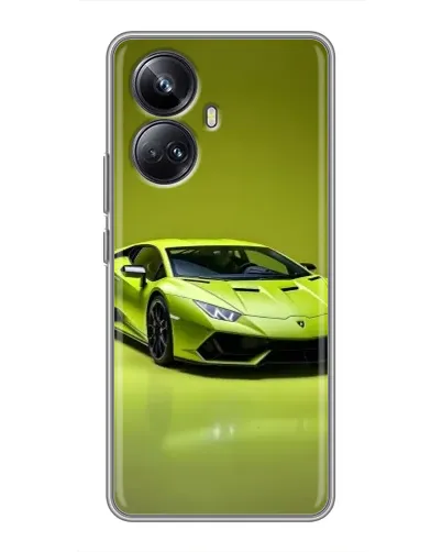 Чехол для Realme 10 Pro Plus с картинкой «Салатовый Lamborghini Huracan»