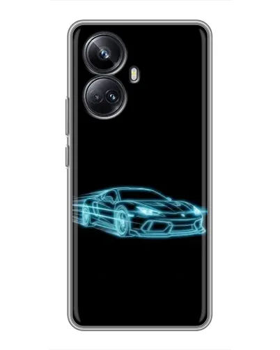 Чехол для Realme 10 Pro Plus с картинкой «Неоновый контур Lamborghini»
