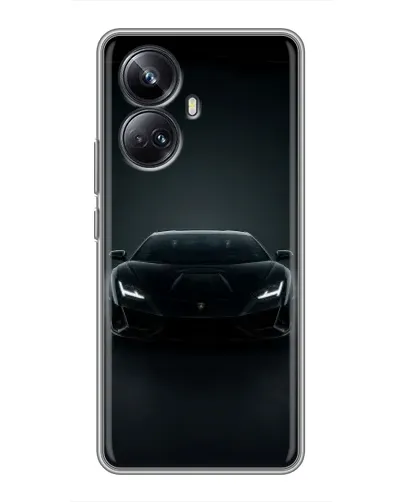Чехол для Realme 10 Pro Plus с картинкой «Черный Lamborghini Aventador»